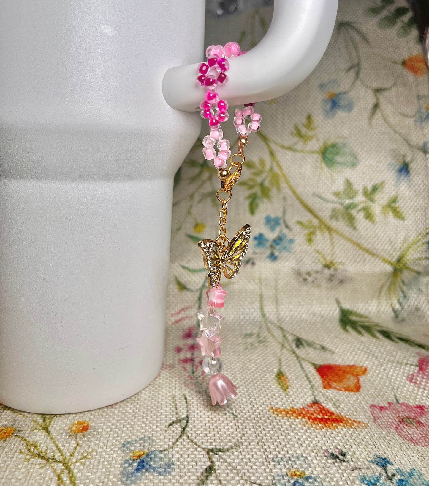 pink tumbler charm