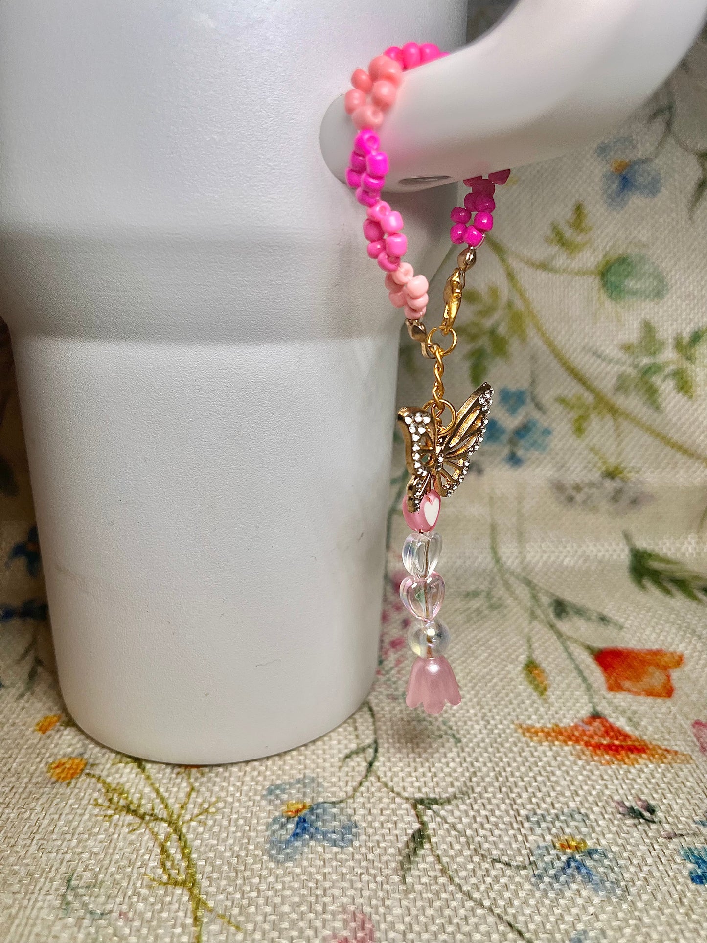 pink tumbler charm