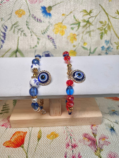 Evil Eye beaded Bracelet - Red