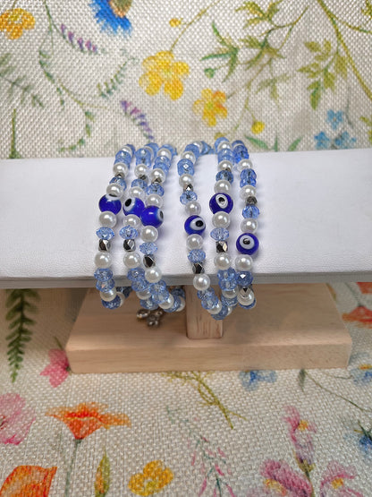 Evil Eye beaded Bracelet - blue